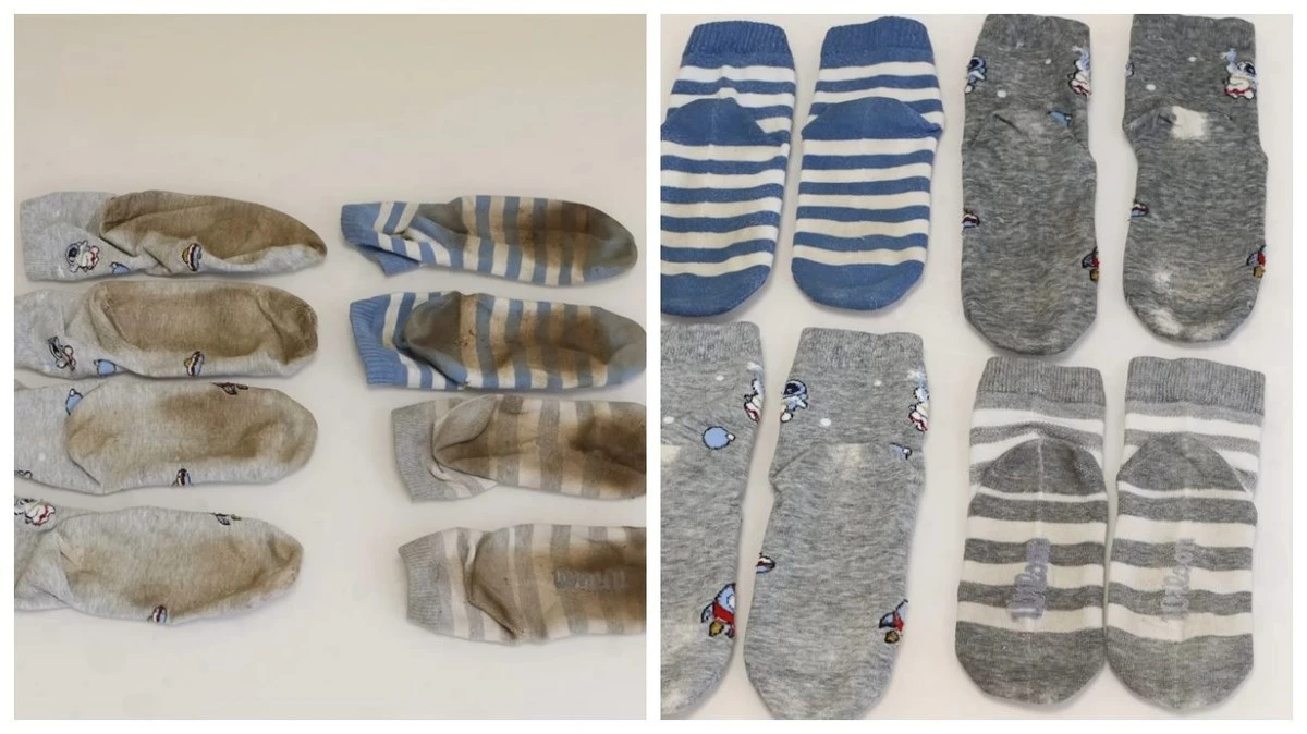 Ten środek sprawił, że woda zrobiła się czarna w minutę – teraz skarpety wyglądają jak nowe