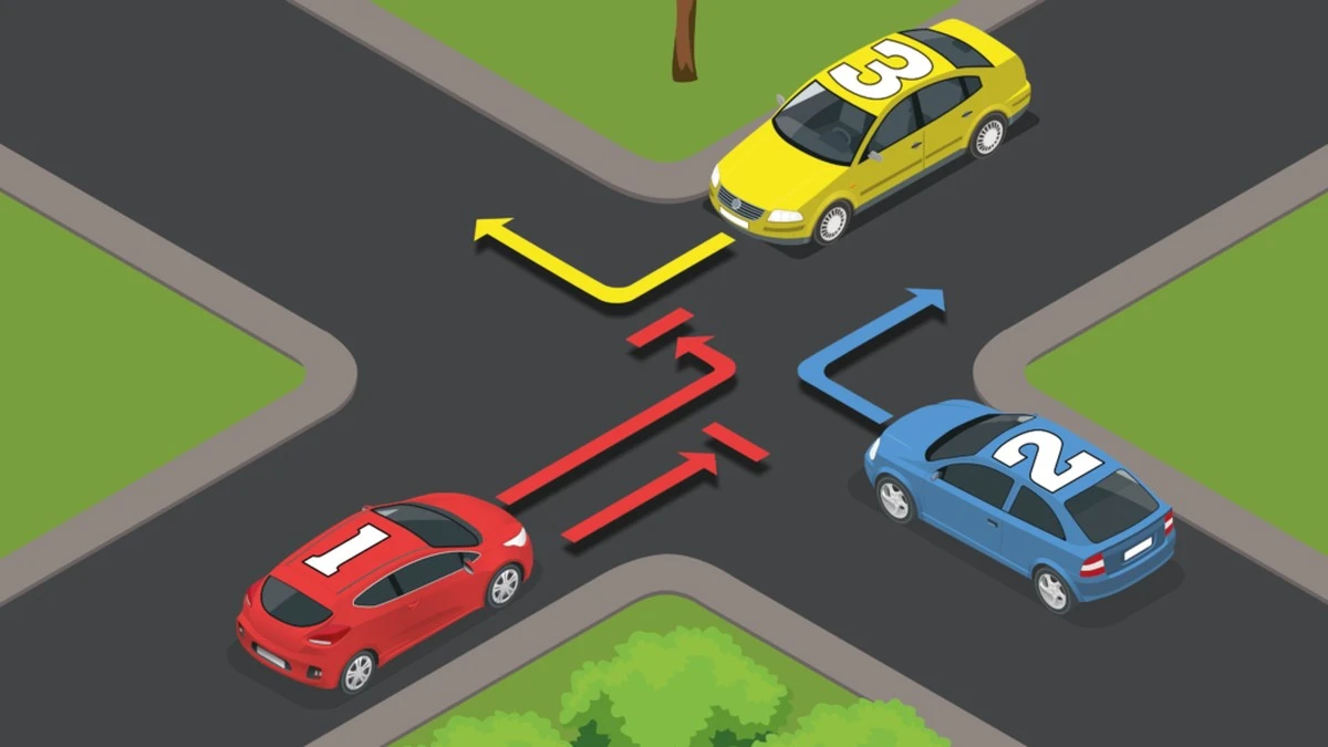 Trzy auta na skrzyżowaniu, a 92% kierowców odpada. Sprawdź, czy ty zdasz ten test z przepisów - image 1