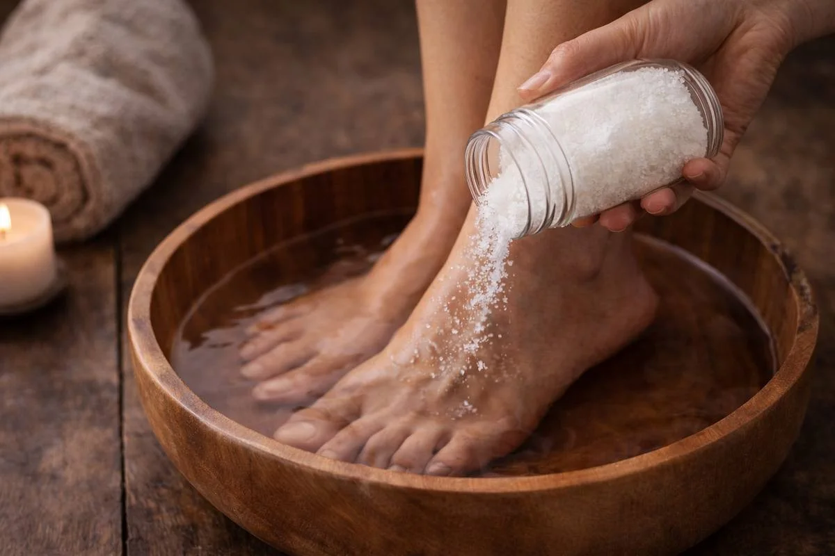 Sól w wodzie do moczenia stóp: sekret mojej teściowej na ulgę po całym dniu