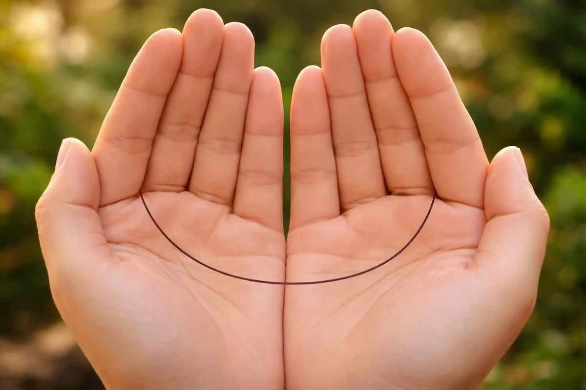 Tajemniczy znak na dłoni. Gdy zobaczysz tę „półksiężycową” smugę, intuicyjnie poczujesz jej wyjątkowość.