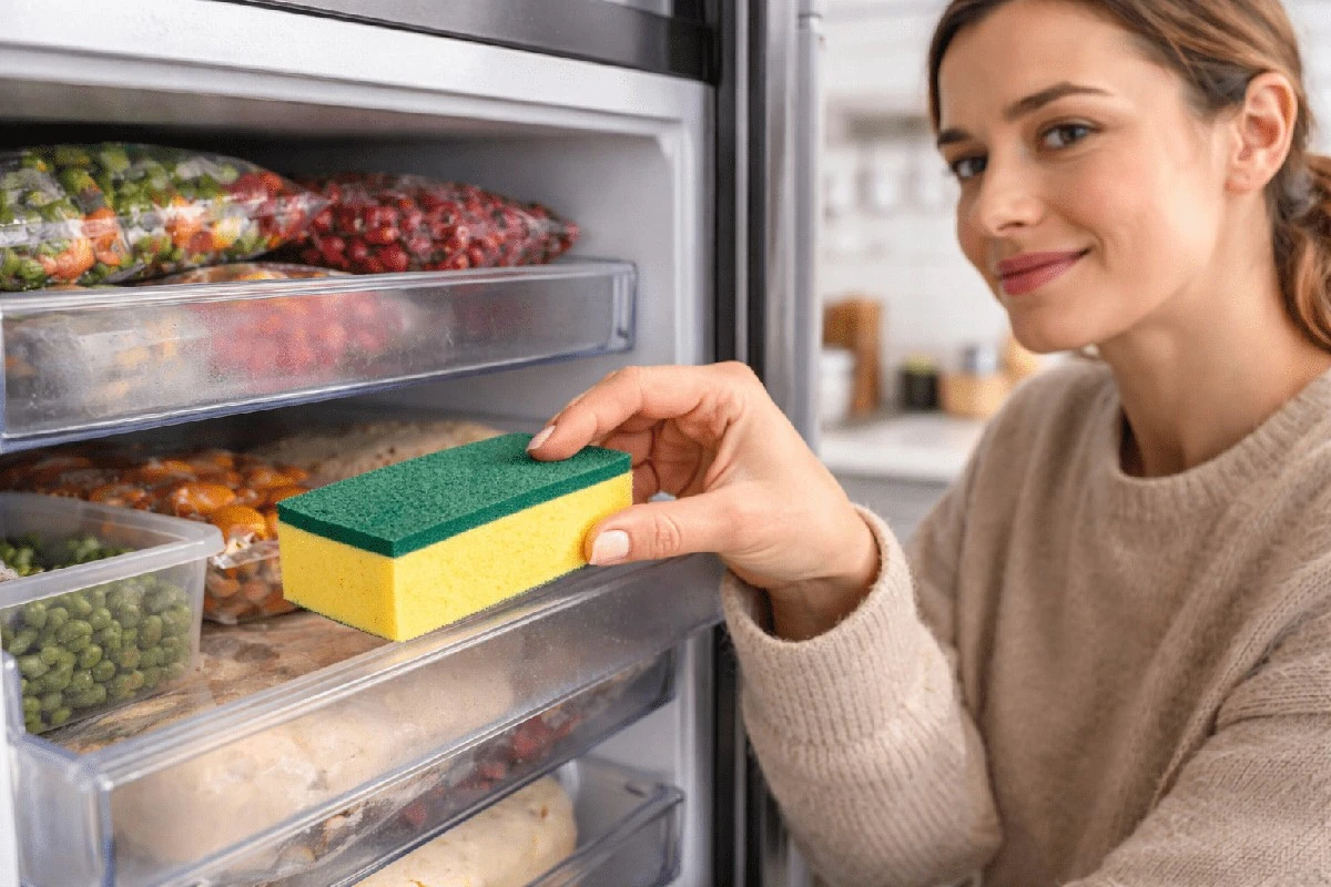 Dlaczego zwykłe gąbki do naczyń lądują w mojej zamrażarce? Skuteczny trik na lód