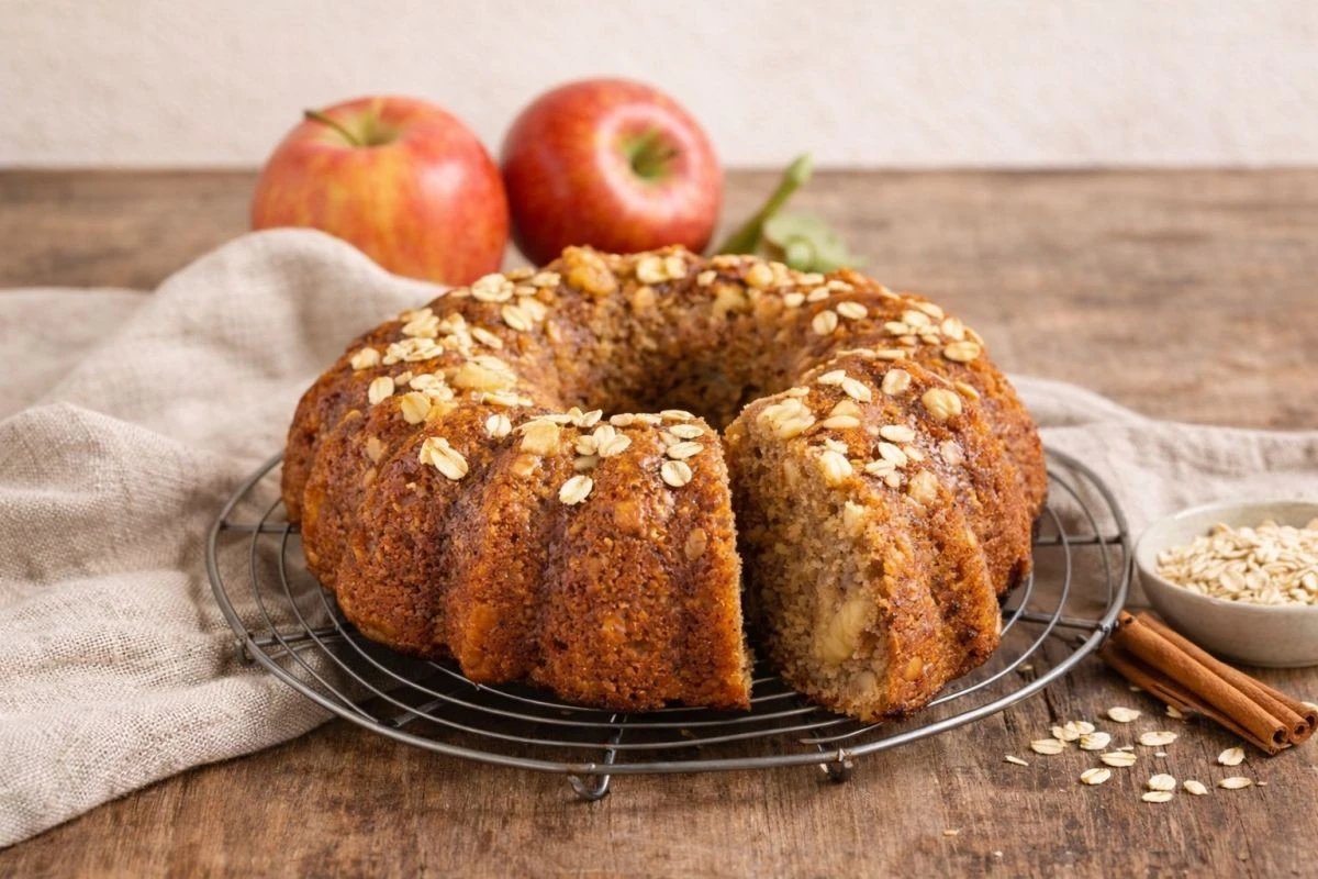 Zdrowe ciasto z jabłek i płatków owsianych: soczyste i bez cukru